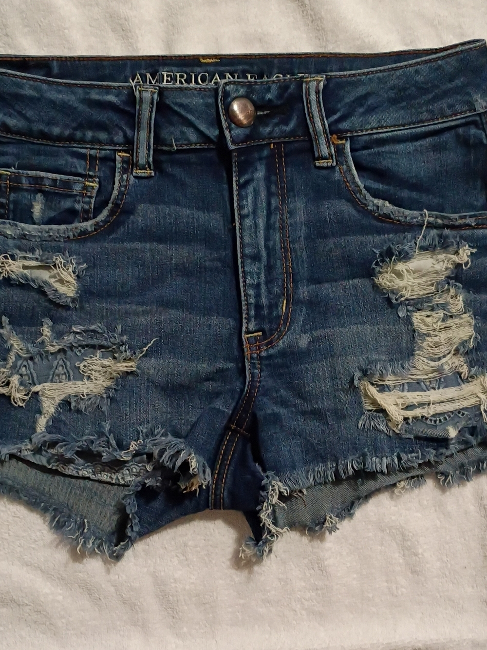 American Eagle Outfitters Distressed Denim Cutoff Shorts - Blue